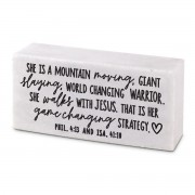 2pk -Scripture Block She Moves Mountains - (Pack of 2) 2pk -Scripture Block She Moves Mountains - (Pack of 2)