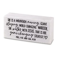 2pk -Scripture Block She Moves Mountains - (Pack of 2)