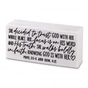 2pk -Scripture Block She Trusts God - (Pack of 2) 2pk -Scripture Block She Trusts God - (Pack of 2)
