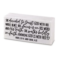 2pk -Scripture Block She Trusts God - (Pack of 2)