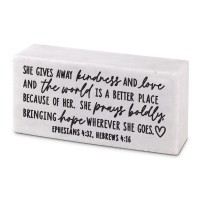 2pk -Tabletop Block She Gives Away Kindness - (Pack of 2)