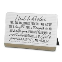 2pk -Tabletop Plaque Heal And Restore White - (Pack of 2)