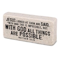 2pk -Scripture Block With God All Things 4In - (Pack of 2)