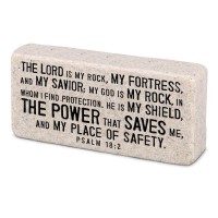 2pk -Scripture Block The Lord Is My Rock - (Pack of 2)