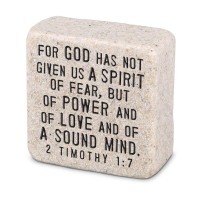 2pk -Tabletop Scripture Stone Fearless 2.25H - (Pack of 2)