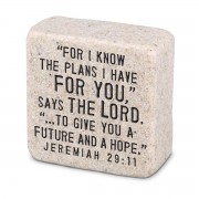 2pk -Tabletop Scripture Stone His Plans2.25"H - (Pack of 2) 2pk -Tabletop Scripture Stone His Plans2.25"H - (Pack of 2)