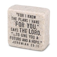 2pk -Tabletop Scripture Stone His Plans2.25"H - (Pack of 2)
