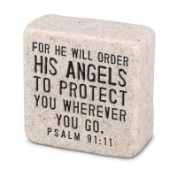 2pk -Tabletop Scripture Stone His Angel2.25"H - (Pack of 2)