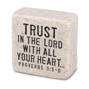 2pk -Tabletop Scripture Stone Trust 2.25"H - (Pack of 2) 2pk -Tabletop Scripture Stone Trust 2.25"H - (Pack of 2)