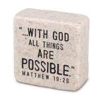 2pk -Tabletop Scripture Stone Faith 2.25 H - (Pack of 2)