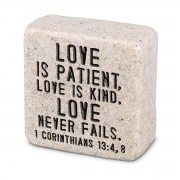 2pk -Tabletop Scripture Stone Love 2.25"H Cor - (Pack of 2) 2pk -Tabletop Scripture Stone Love 2.25"H Cor - (Pack of 2)