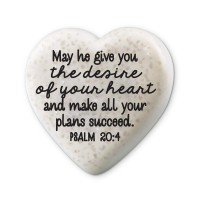 2pk -Tabletop Heart Stone Success 2.25"H - (Pack of 2)