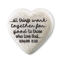 2pk -Tabletop Heart Stone Believe 2.25"H - (Pack of 2)