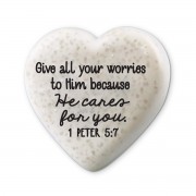 2pk -Tabletop Heart He Cares For You2.25"H - (Pack of 2) 2pk -Tabletop Heart He Cares For You2.25"H - (Pack of 2)