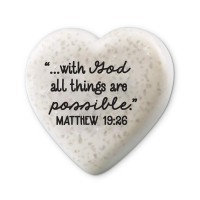 2pk -Tabletop Heart Stone With God 2.25"H - (Pack of 2)