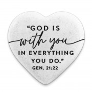 2pk -ScriptureStone Heart God With You 2.25In - (Pack of 2) 2pk -ScriptureStone Heart God With You 2.25In - (Pack of 2)