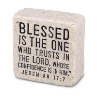 2pk -Tabletop Scripture Stone Blessed 2.25"H - (Pack of 2)