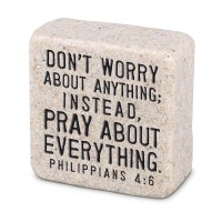 2pk -Tabletop Scripture Stone Pray 2.25"H - (Pack of 2)