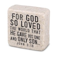 2pk -Tabletop Scripture Stone Love 2.25" John - (Pack of 2)