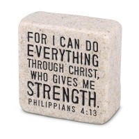 2pk -Tabletop Stone Everything Christ2.25" - (Pack of 2)