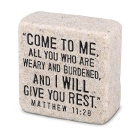 2pk -Tabletop Scripture Stone Come To Me2.25" - (Pack of 2)
