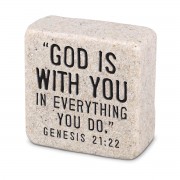 2pk -Scripture Block God Is With You - (Pack of 2) 2pk -Scripture Block God Is With You - (Pack of 2)