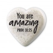 2pk -Tabletop Heart Stone You Amazing 2.25"H - (Pack of 2) 2pk -Tabletop Heart Stone You Amazing 2.25"H - (Pack of 2)