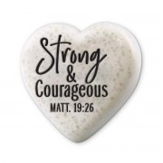 2pk -Tabletop Heart Stone Strong Courageous - (Pack of 2) 2pk -Tabletop Heart Stone Strong Courageous - (Pack of 2)