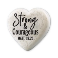 2pk -Tabletop Heart Stone Strong Courageous - (Pack of 2)