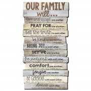 Wall Plaque Our Family Will 29.5"H