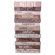 2pk -Wall Plaque Stacked Believe MDF 16.5H - (Pack of 2)