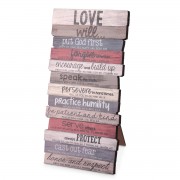 2pk -Tabletop Stacked Plaque Love MDF 10H - (Pack of 2) 2pk -Tabletop Stacked Plaque Love MDF 10H - (Pack of 2)