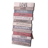 2pk -Tabletop Stacked Plaque Love MDF 10H - (Pack of 2)