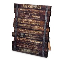 2pk -Tabletop Farmhouse Plaque His Promise 8" - (Pack of 2)