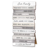 2pk -Tabletop Plaque Stacked Our Family 10"H - (Pack of 2)