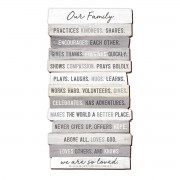 Wall Plaque Stacked Our Family 29.5"H