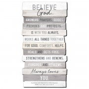 2pk -Wall Plaque Stacked Believe II MDF 16.5H - (Pack of 2)