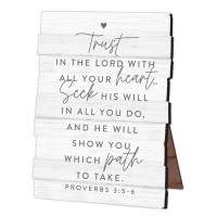 2pk -Plaque Hold Hope Trust Wood Stacked Desk - (Pack of 2)