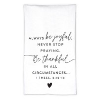 2pk -Tea Towel Hold Onto Hope Be Joyful White - (Pack of 2)