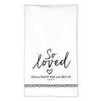 2pk -Tea Towel Artisan Doodles So Loved White - (Pack of 2)
