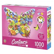 2pk -Jigsaw Puzzle 1000 Pc Butterfly Shaped - (Pack of 2)
