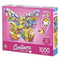 2pk -Jigsaw Puzzle 1000 Pc Butterfly Shaped - (Pack of 2)