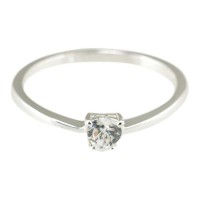2pk -RNG PURE HEART CZ HRT 4MM SIL PLT SZ 6 - (Pack of 2)