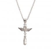 ANGEL/CZ GLASS TEAR SILVER PLATE 18"