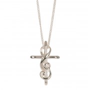MOBIUS G CLEF/CROSS SILVER PLATE 18" MOBIUS G CLEF/CROSS SILVER PLATE 18"