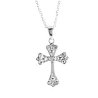 Necklace Fancy Bud Cross 18 In Necklace Fancy Bud Cross 18 In
