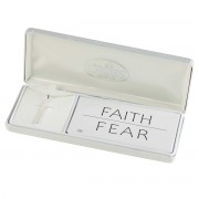 Necklace Faith Over Fear Box Cross 18in Necklace Faith Over Fear Box Cross 18in
