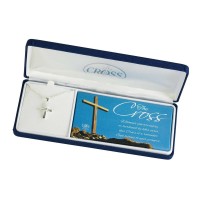 Necklace The Cross Ribbon/Crystal 18in