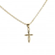 Necklace Mini Ribbon Cross 18in Chain Necklace Mini Ribbon Cross 18in Chain