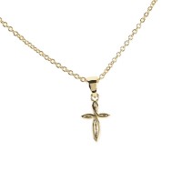 Necklace Mini Ribbon Cross 18in Chain
